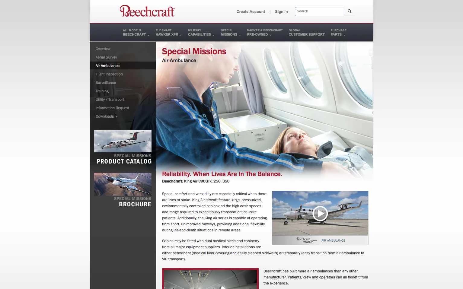 Hawker Beechcraft - Corporate Rebrand Special Missions air ambulance