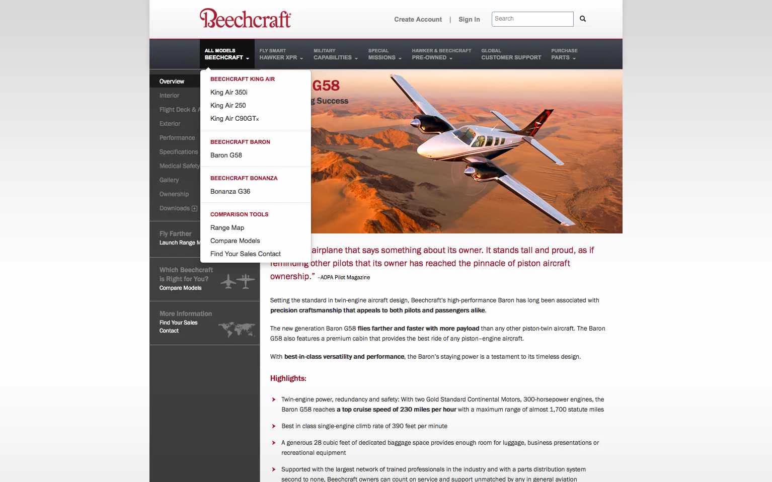 Hawker Beechcraft - Corporate Rebrand Baron G58 overview
