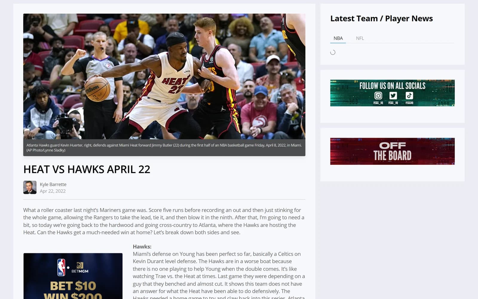 Sports Gambling Guides - Live Odds & Futures article page